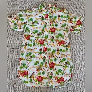 Rare! Engineered Garments FWK Tropical Floral Aloha Hula Girl Button-Up Shirt